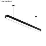 Sleek Rectangular Led Hanging Light - Minimal Silver/Black/White 23.5’/35.5’/47’ Long 5’/8’/12’ Wide