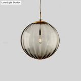 Sleek Ribbed Pendant Light: Modern Designer Hanging Lamp For Bedroom With 1 Light