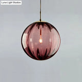 Sleek Ribbed Pendant Light: Modern Designer Hanging Lamp For Bedroom With 1 Light