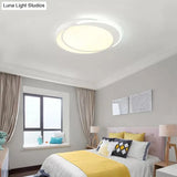 Sleek Round Ceiling Mount Light - Acrylic Flush Perfect For Adult Bedroom