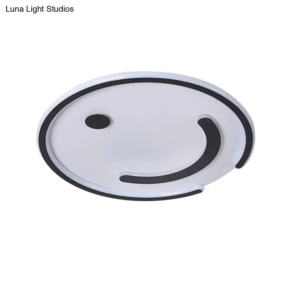 Sleek Round Led Flushmount Lamp In Black/Gold Or White/Warm Light For Bedroom Ceiling