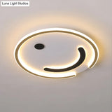 Sleek Round Led Flushmount Lamp In Black/Gold Or White/Warm Light For Bedroom Ceiling