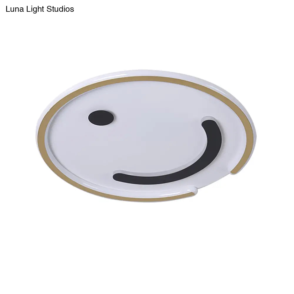 Sleek Round Led Flushmount Lamp In Black/Gold Or White/Warm Light For Bedroom Ceiling