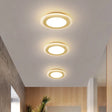 Sleek Round Panel Ceiling Light With Simplicity Led For Corridor - Gold Flush Mount