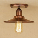Sleek Saucer Ceiling Light In Black/White For Kitchen - Loft Semi Flush Mount Lighting With 1 Bulb