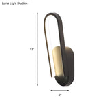 Sleek Semi-Oblong Led Sconce Light In Black/White With Acrylic Shade - Warm/White Illumination