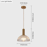 Sleek Single-Bulb Hanging Lamp With Ribbed Glass Shade: Elegant Pendant Light For Bedrooms