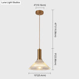 Sleek Single-Bulb Hanging Lamp With Ribbed Glass Shade: Elegant Pendant Light For Bedrooms