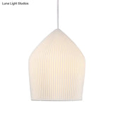 Sleek Single Suspension Pendant Light: Prismatic Glass Cloche Hanging Lamp Kit In White