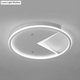 Sleek Slim Panel Led Flush Ceiling Light For Dining Room - Creative Circle Design With Acrylic