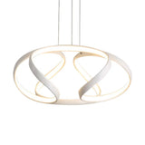 Sleek Spiral Acrylic Chandelier Pendant With Warm/White Light - Single Suspension Lamp