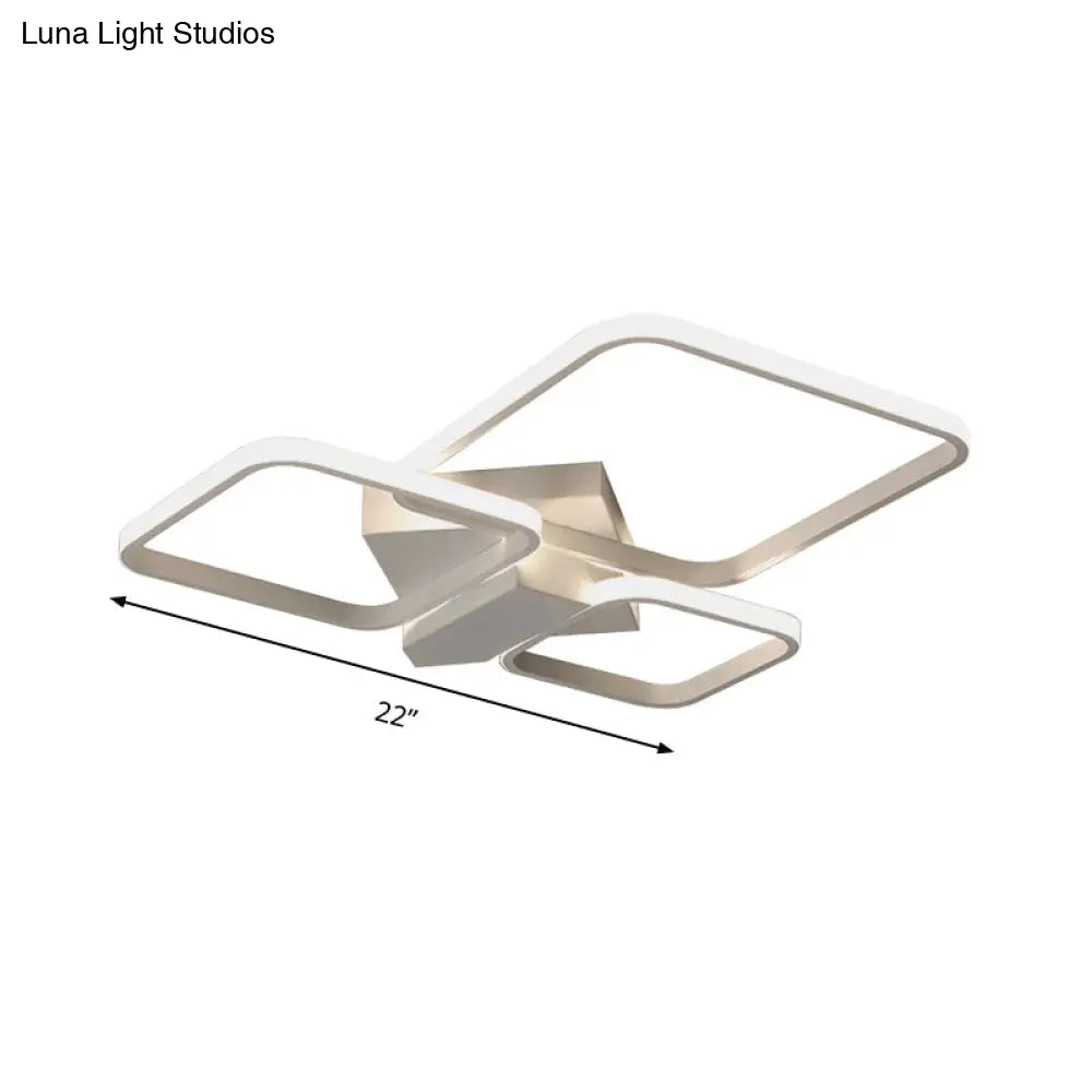 Sleek Square Led Acrylic Semi - Flush Ceiling Light In Warm/White