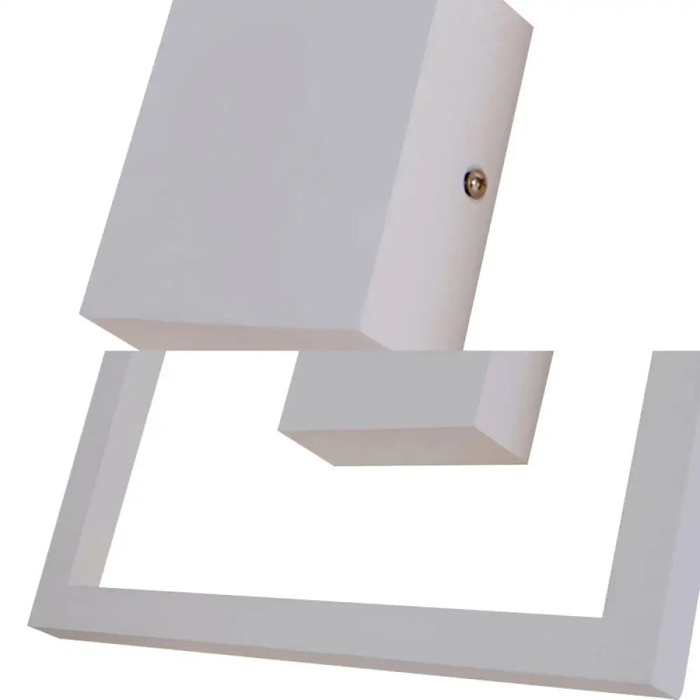 Sleek Square Led Wall Sconce For Bedroom - Warm/White Acrylic Light Fixture In Black/White