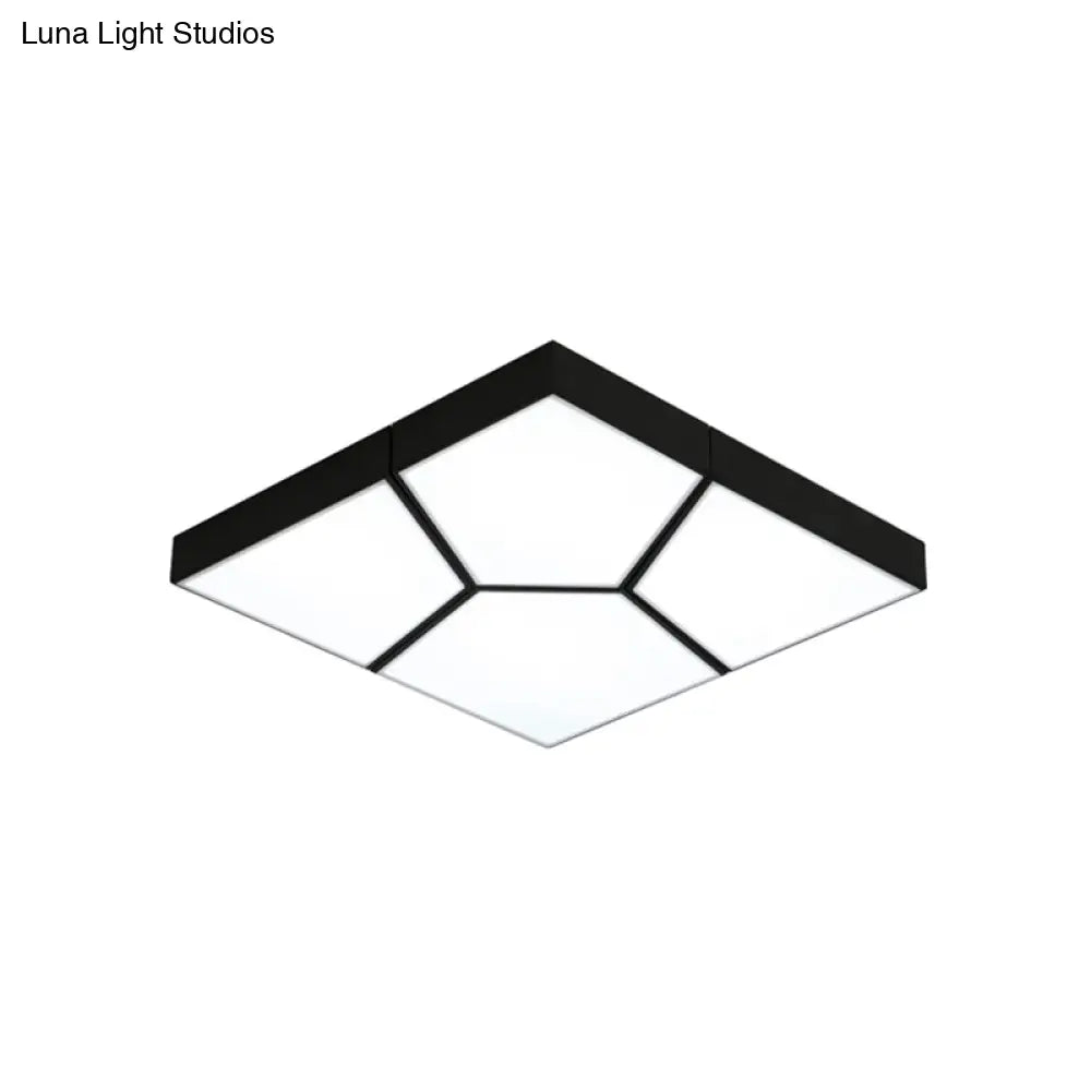 Sleek Squared/Rectangular Flush Mount Led Ceiling Light In Black/White White/Warm - Modern Acrylic