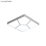 Sleek Squared/Rectangular Flush Mount Led Ceiling Light In Black/White White/Warm - Modern Acrylic