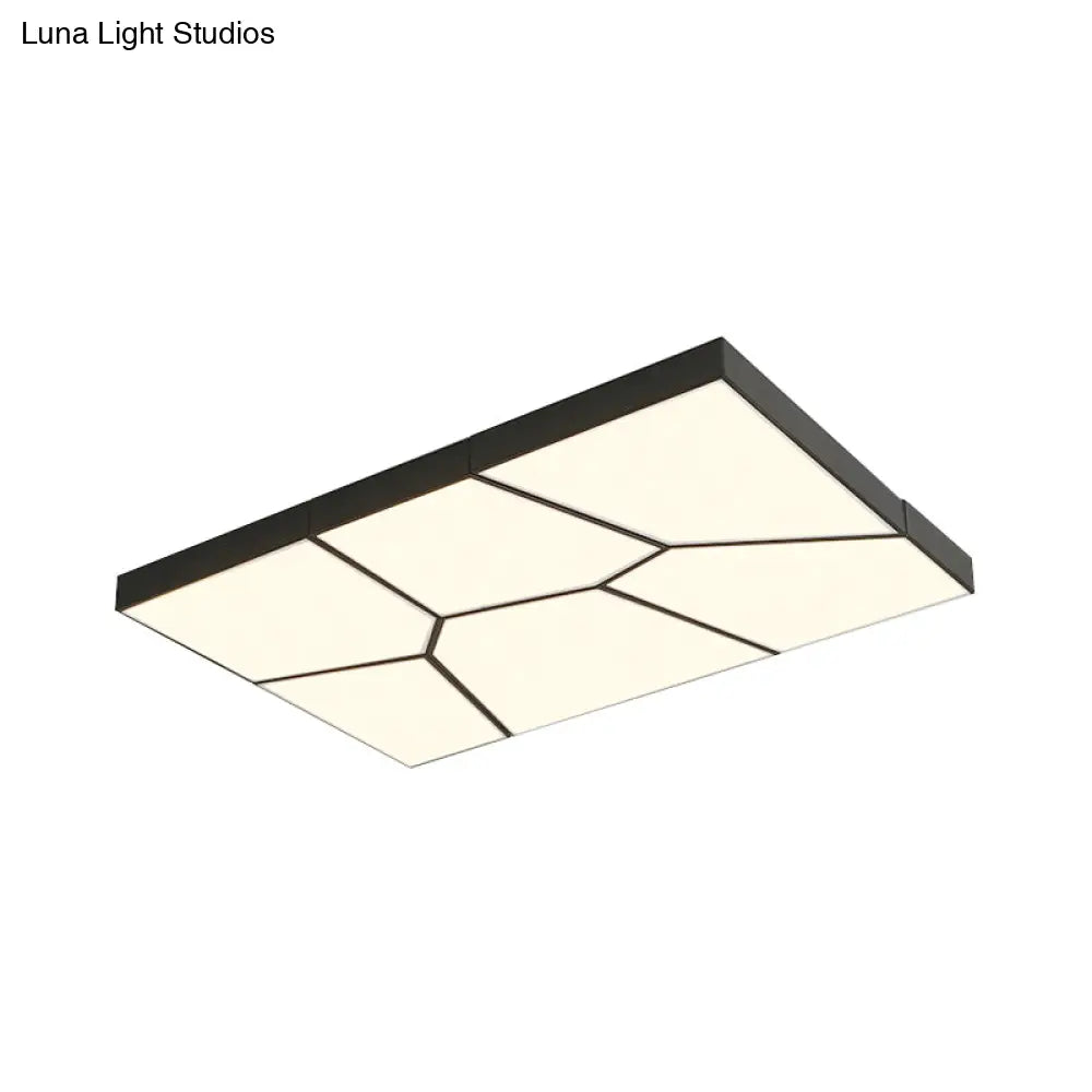 Sleek Squared/Rectangular Flush Mount Led Ceiling Light In Black/White White/Warm - Modern Acrylic