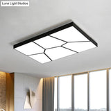 Sleek Squared/Rectangular Flush Mount Led Ceiling Light In Black/White White/Warm - Modern Acrylic