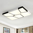 Sleek Squared/Rectangular Flush Mount Led Ceiling Light In Black/White White/Warm - Modern Acrylic