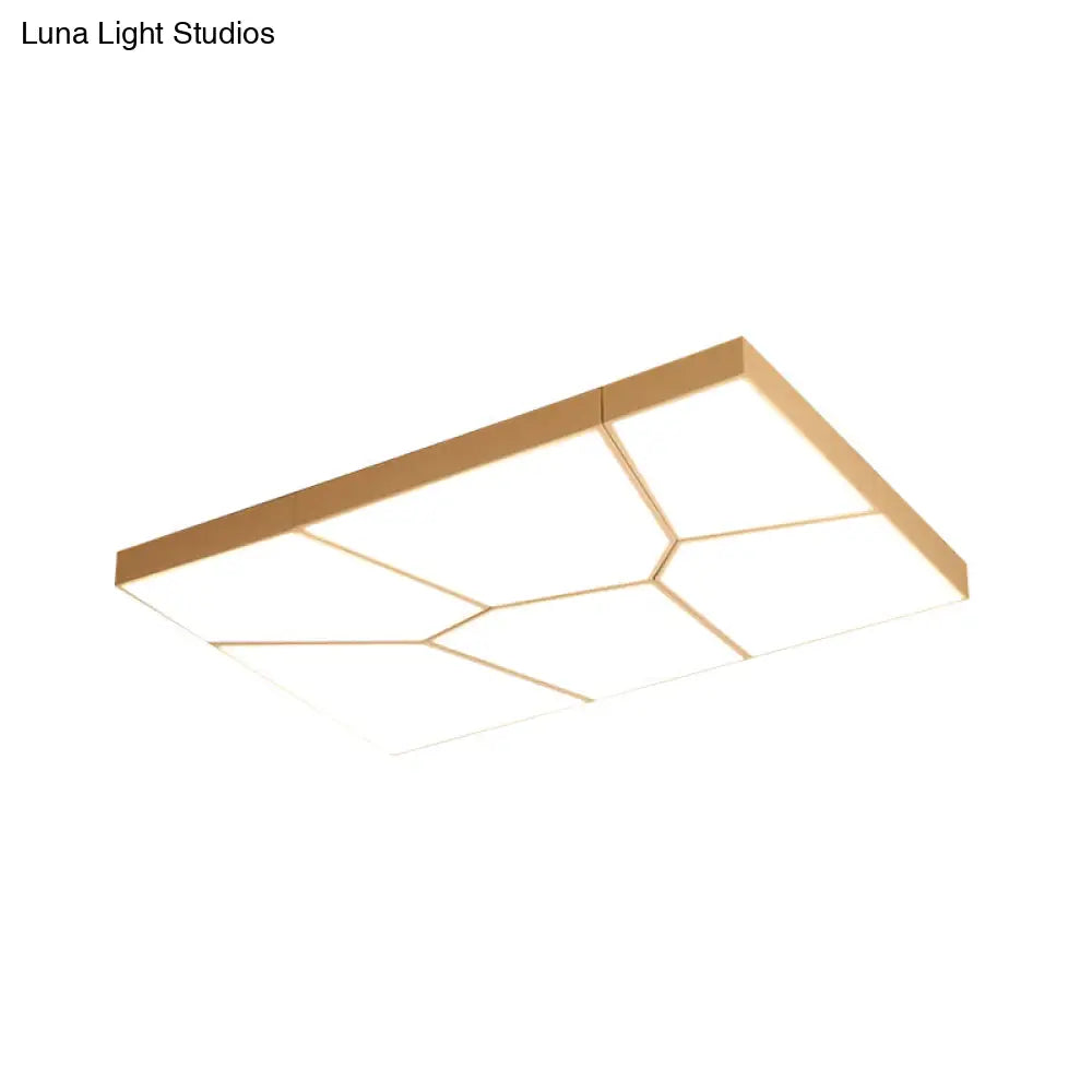 Sleek Squared/Rectangular Flush Mount Led Ceiling Light In Black/White White/Warm - Modern Acrylic