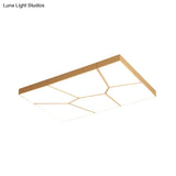Sleek Squared/Rectangular Flush Mount Led Ceiling Light In Black/White White/Warm - Modern Acrylic