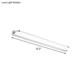 Sleek Stainless Steel Chrome Led Sconce - Rectangular Wall Vanity Light Fixture (16.5/20.5/24.5)