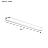 Sleek Stainless Steel Chrome Led Sconce - Rectangular Wall Vanity Light Fixture (16.5/20.5/24.5)