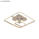 Sleek & Stylish Acrylic Square Led Ceiling Flush Mount Lighting Fixture (18’ 23.5’ W) In Chrome