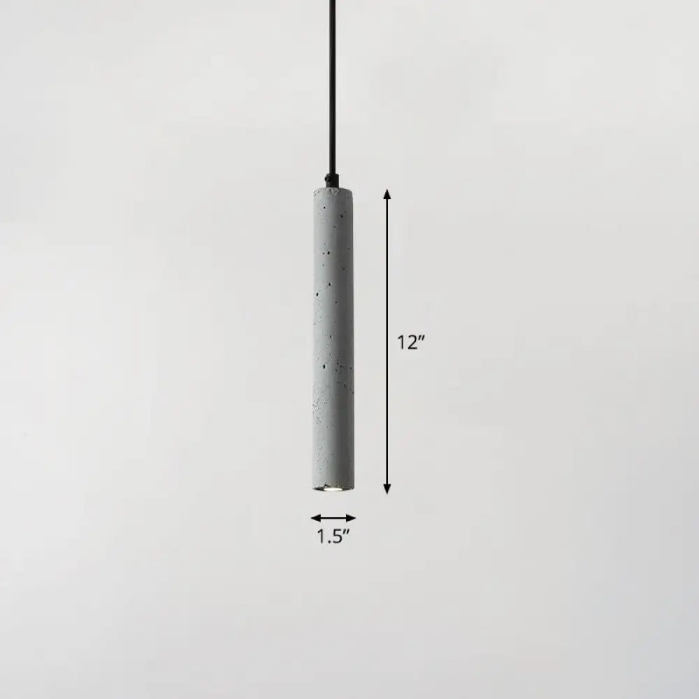 Sleek Terrazzo Led Suspension Light: Tubular Bedside Down Lighting Pendant With Simplicity Fixture