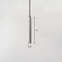 Sleek Terrazzo Led Suspension Light: Tubular Bedside Down Lighting Pendant With Simplicity Fixture