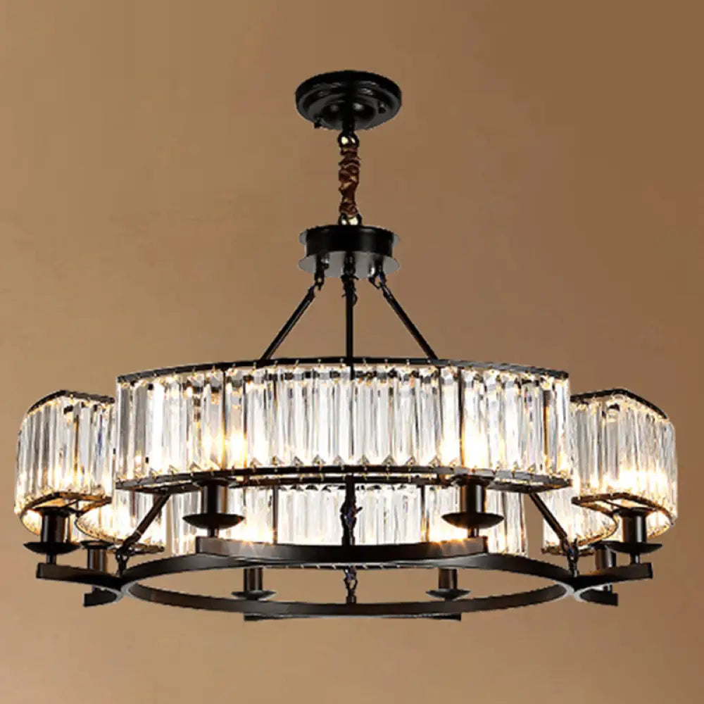 Sleek Tri-Prism Crystal Pendant Light for Your Living Room 10 / Black