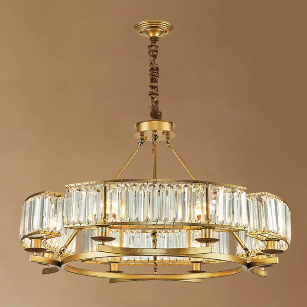 Sleek Tri-Prism Crystal Pendant Light for Your Living Room 10 / Gold