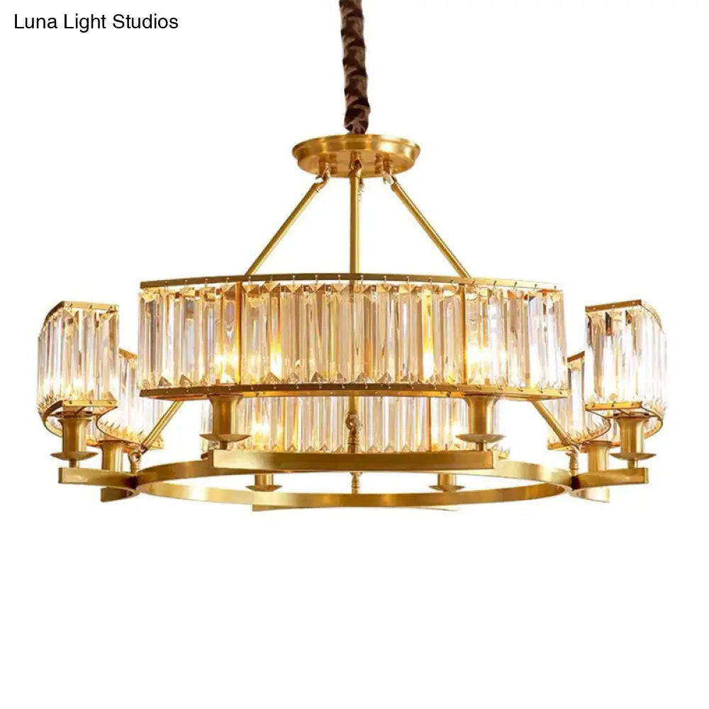Sleek Tri-Prism Crystal Pendant Light for Your Living Room