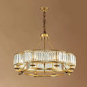 Sleek Tri-Prism Crystal Pendant Light for Your Living Room 6 / Gold