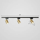 Sleek Tube Track Spotlight: Modern Metallic Semi Flush Ceiling Light For Bars 3 / Gold