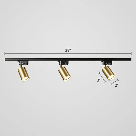 Sleek Tube Track Spotlight: Modern Metallic Semi Flush Ceiling Light For Bars 3 / Gold