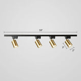 Sleek Tube Track Spotlight: Modern Metallic Semi Flush Ceiling Light For Bars 4 / Gold