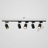 Sleek Tube Track Spotlight: Modern Metallic Semi Flush Ceiling Light For Bars 5 / Black