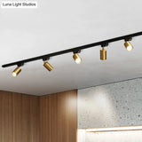 Sleek Tube Track Spotlight: Modern Metallic Semi Flush Ceiling Light For Bars