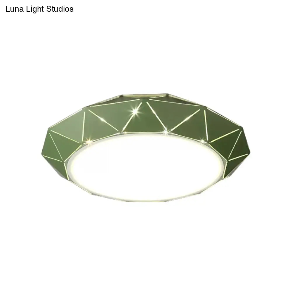 Sleek Ufo Girl Bedroom Led Ceiling Light - Acrylic Metal Nordic Flushmount