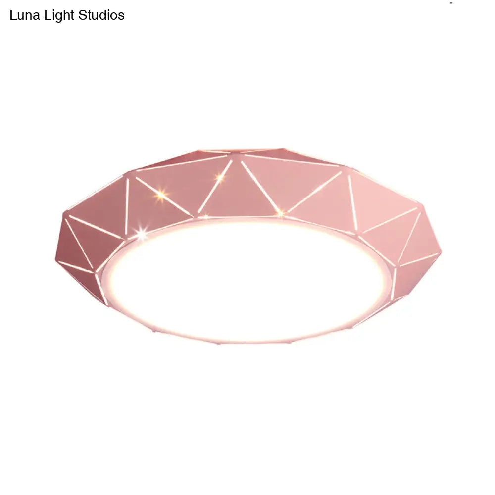 Sleek Ufo Girl Bedroom Led Ceiling Light - Acrylic Metal Nordic Flushmount