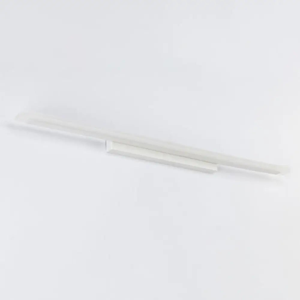 Sleek White Acrylic Led Vanity Light Fixture - Linear Bathroom Sconce With Simplicity Design