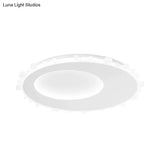 Sleek White Circle Flush Mount Led Ceiling Light Fixture - Minimalist Acrylic Design Warm