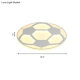 Sleek White Flush Mount Soccer Ceiling Light For Kid’s Bedroom