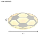 Sleek White Flush Mount Soccer Ceiling Light For Kid’s Bedroom