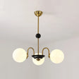 Sleek White Glass Ceiling Chandelier - Modern Minimalist Design 3 / Gold