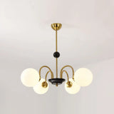 Sleek White Glass Ceiling Chandelier - Modern Minimalist Design 4 / Gold