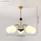 Sleek White Glass Ceiling Chandelier - Modern Minimalist Design