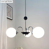Sleek White Glass Ceiling Chandelier - Modern Minimalist Design