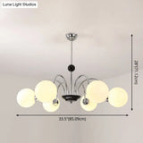 Sleek White Glass Ceiling Chandelier - Modern Minimalist Design
