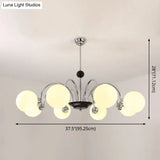 Sleek White Glass Ceiling Chandelier - Modern Minimalist Design